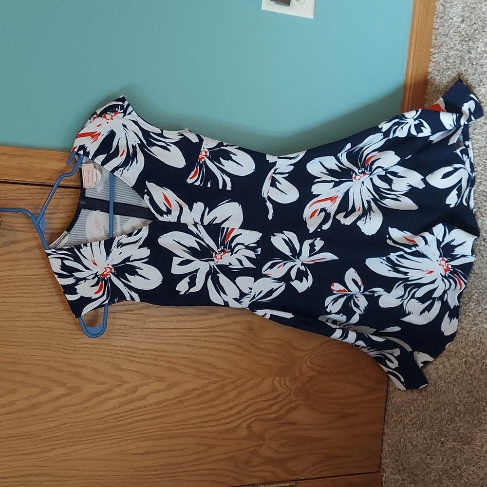 love...ady Navy Floral Dress